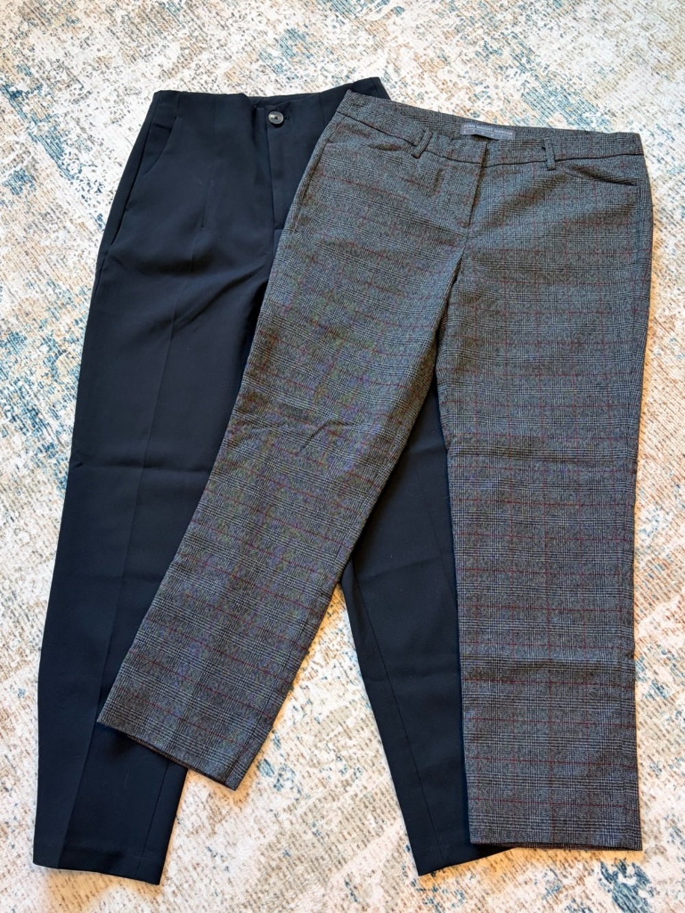 Men's Gray Plaid Dress Pants - Classic Tailored Fit